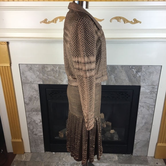 Pepa Pombo Pleated Drop Waist Couture Skirt SuIt - Picture 6 of 8